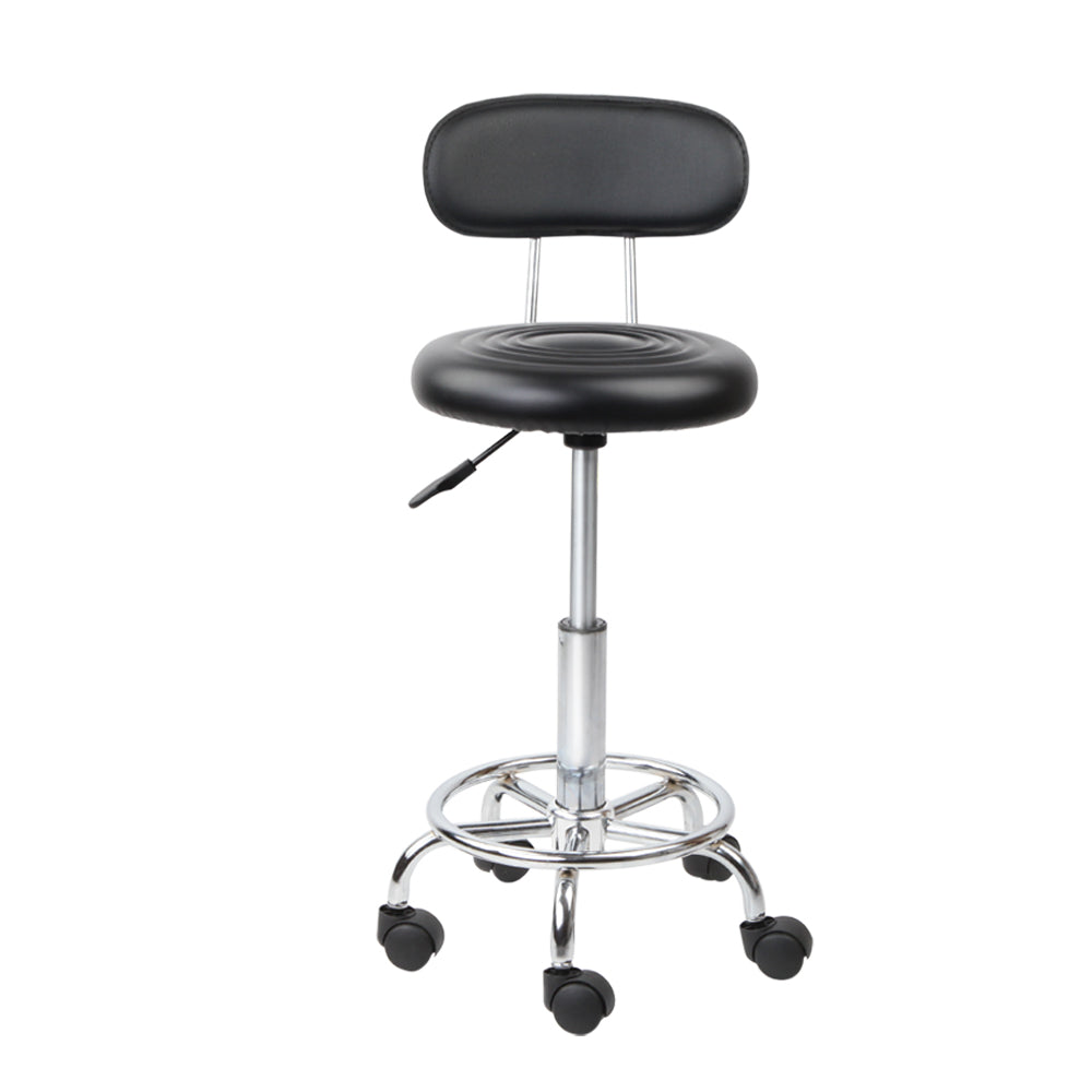 Ottomans & Footstools: Artiss Salon Stool Swivel Chair Backrest Black