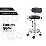Ottomans & Footstools: Artiss Salon Stool Swivel Chair Backrest Black