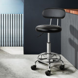 Ottomans & Footstools: Artiss Salon Stool Swivel Chair Backrest Black