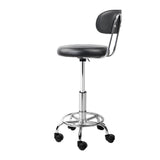 Ottomans & Footstools: Artiss 2x Salon Stool Swivel Chair Backrest Black