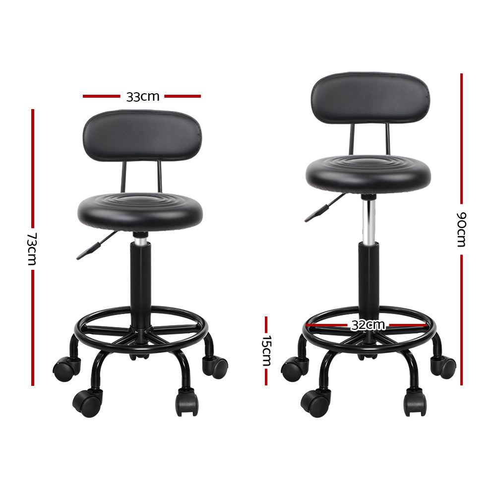 Ottomans & Footstools: Artiss Salon Stool Swivel Chair Backrest