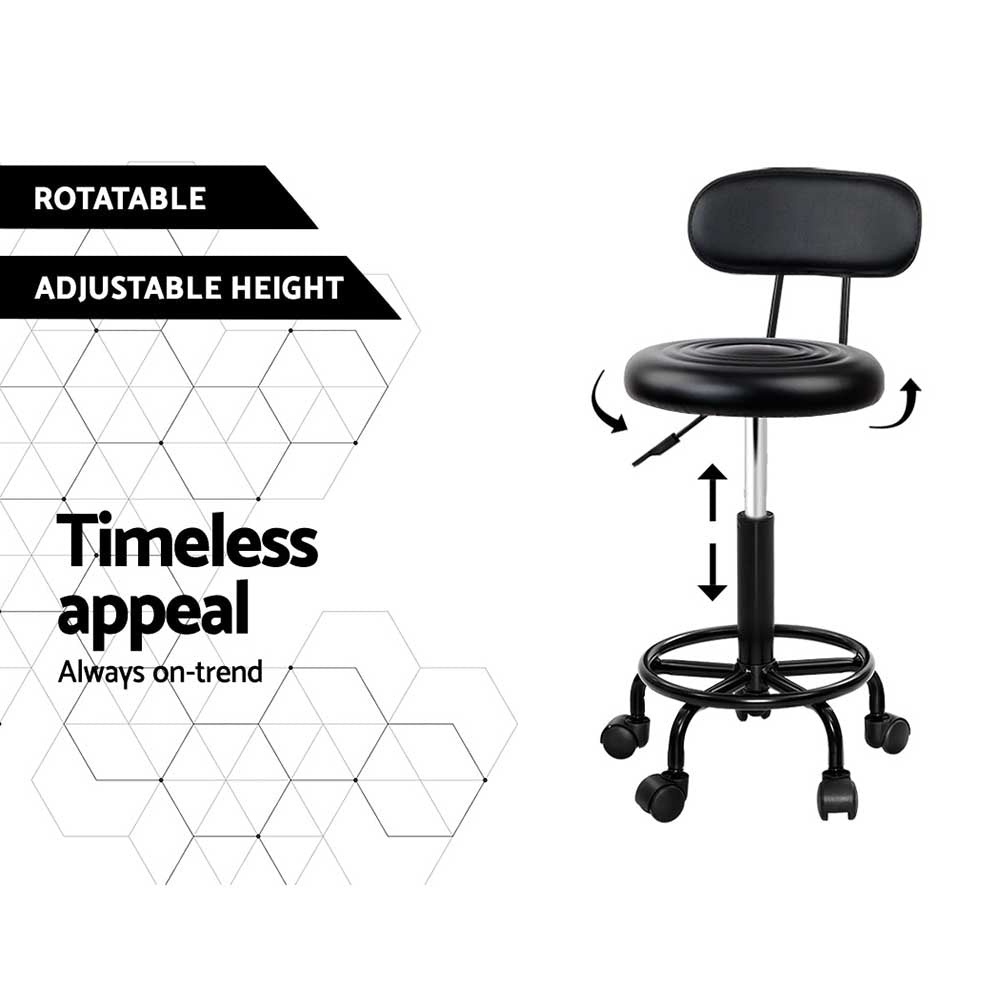 Ottomans & Footstools: Artiss Salon Stool Swivel Chair Backrest