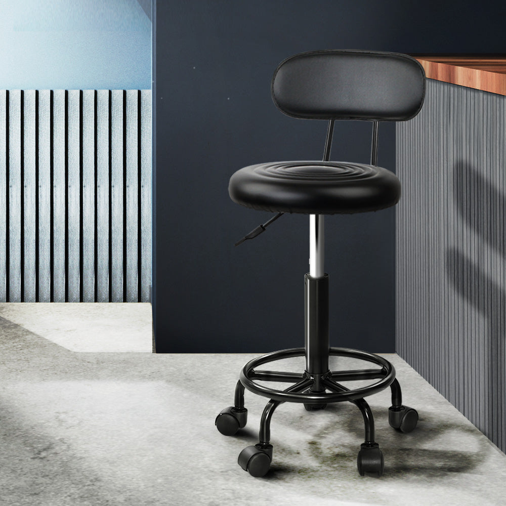 Ottomans & Footstools: Artiss Salon Stool Swivel Chair Backrest