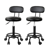 Ottomans & Footstools: Artiss 2x Salon Stool Swivel Chair Backrest