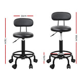 Ottomans & Footstools: Artiss 2x Salon Stool Swivel Chair Backrest