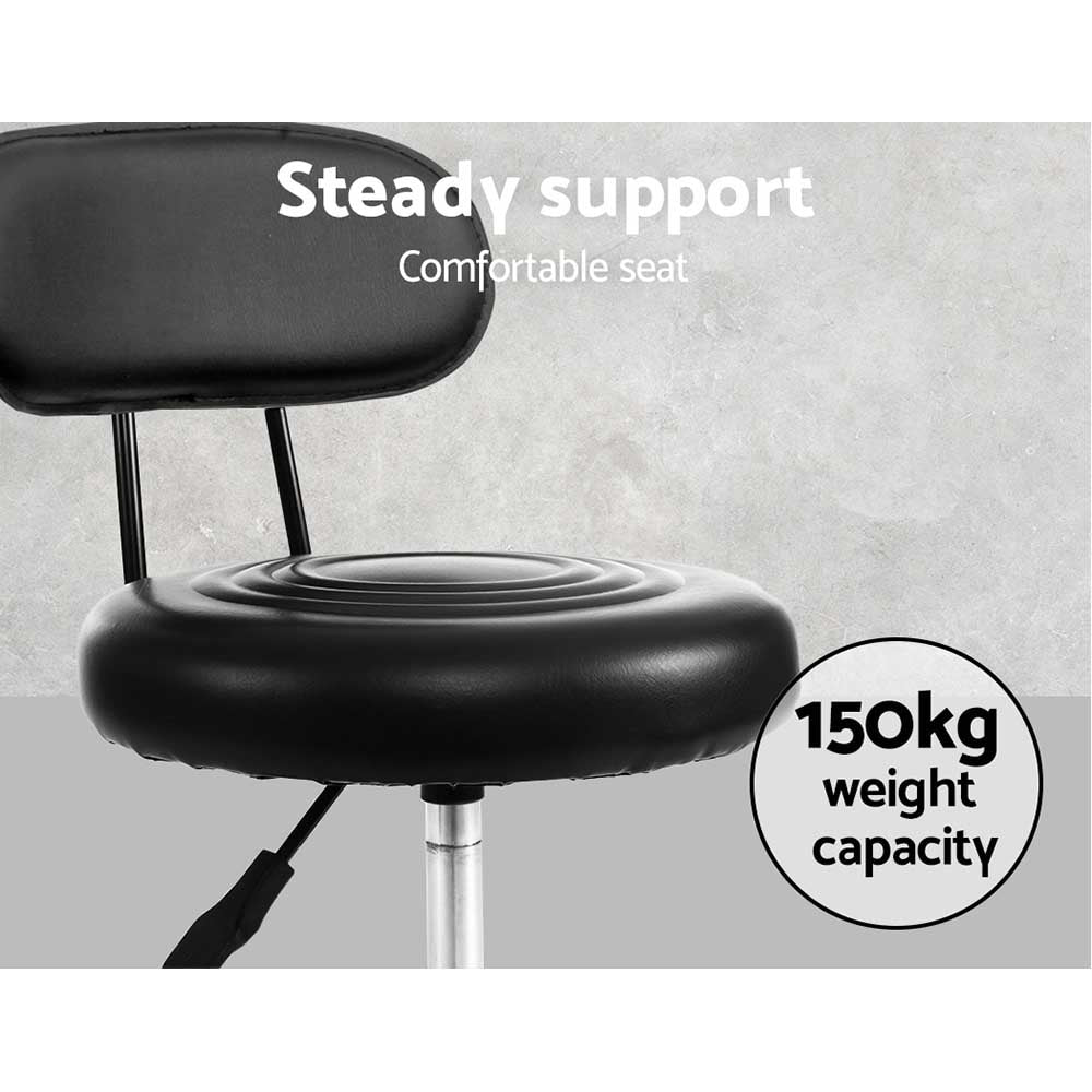 Ottomans & Footstools: Artiss 2x Salon Stool Swivel Chair Backrest