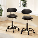 Ottomans & Footstools: Artiss 2x Salon Stool Swivel Chair Backrest