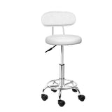Ottomans & Footstools: Artiss Salon Stool Swivel Chair Backrest White
