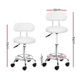 Ottomans & Footstools: Artiss Salon Stool Swivel Chair Backrest White