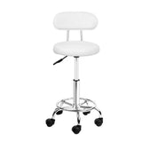 Ottomans & Footstools: Artiss Salon Stool Swivel Chair Backrest White