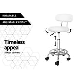 Ottomans & Footstools: Artiss Salon Stool Swivel Chair Backrest White