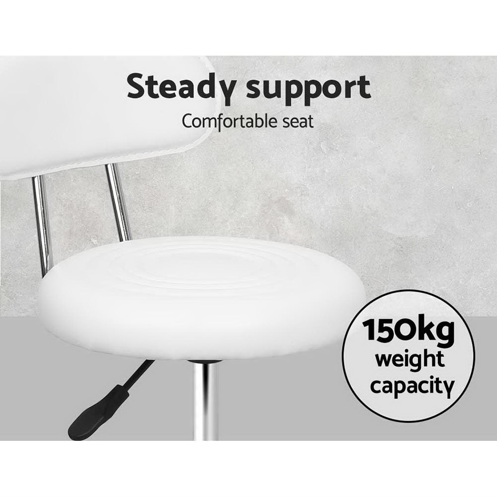 Ottomans & Footstools: Artiss Salon Stool Swivel Chair Backrest White