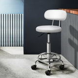 Ottomans & Footstools: Artiss Salon Stool Swivel Chair Backrest White