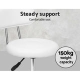 Ottomans & Footstools: Artiss 2x Salon Stool Swivel Chair Backrest White
