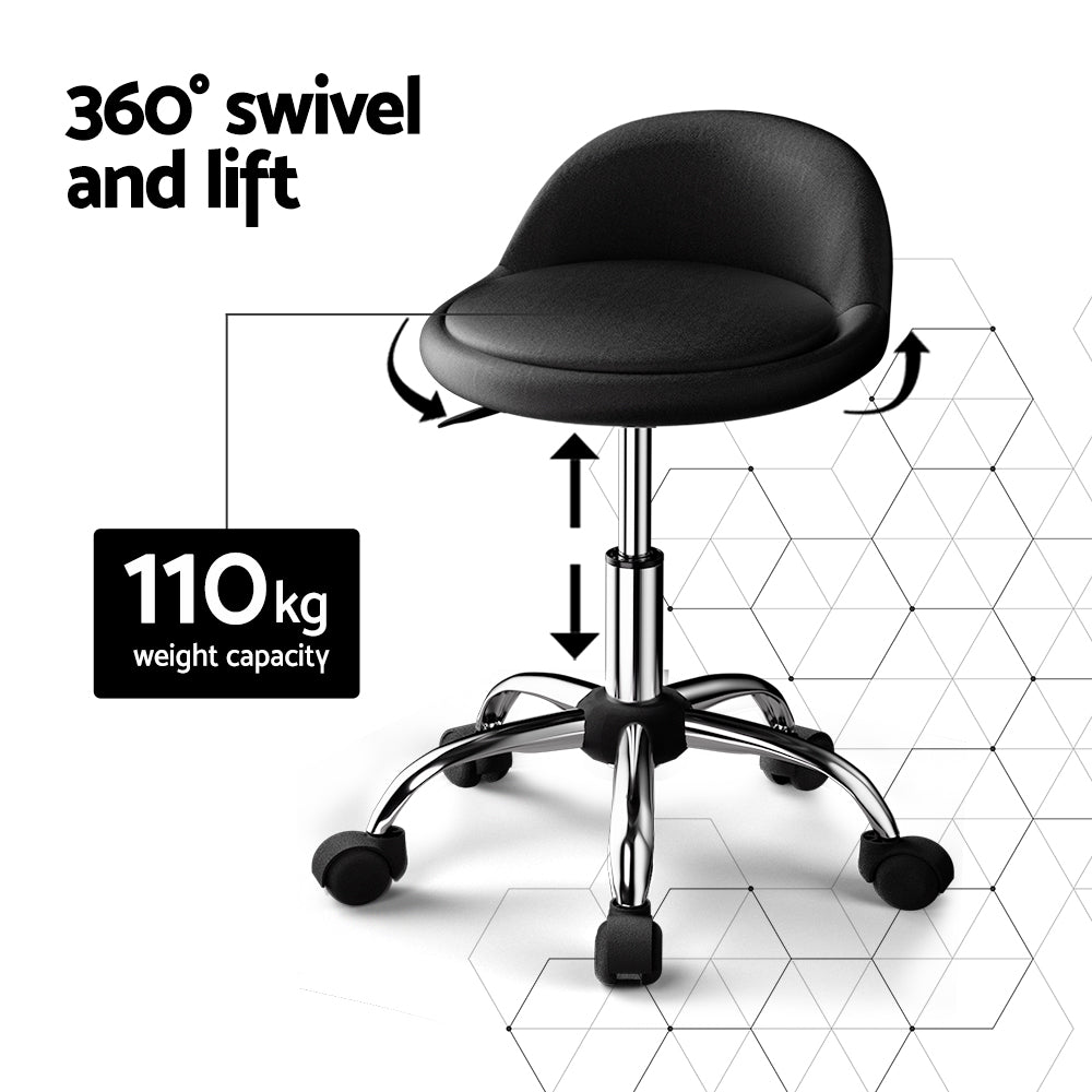 Ottomans & Footstools: Artiss Salon Stool Swivel Chair Backrest Chairs