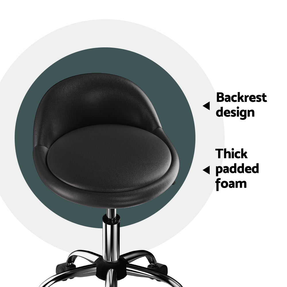 Ottomans & Footstools: Artiss Salon Stool Swivel Chair Backrest Chairs