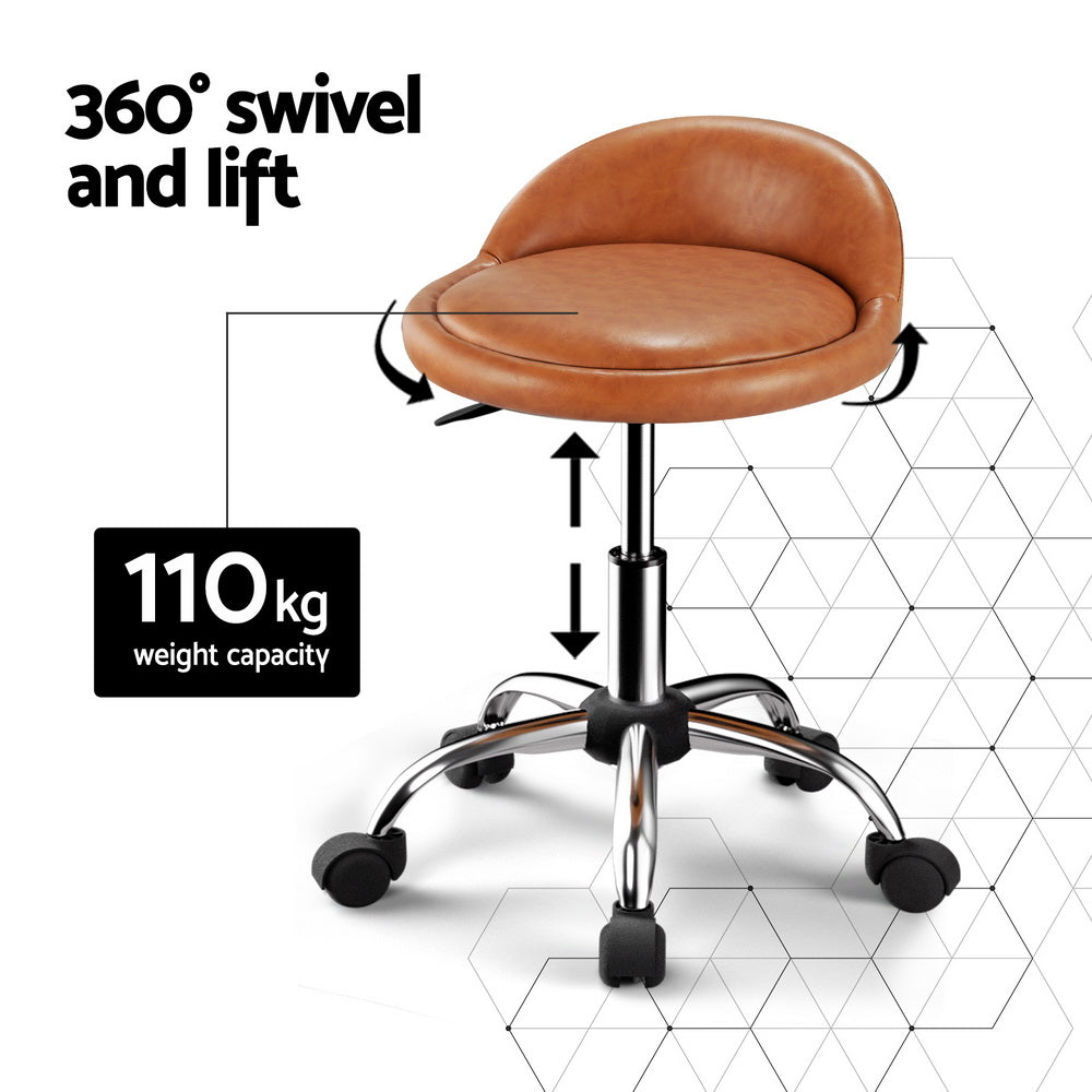 Ottomans & Footstools: Artiss Salon Stool Swivel Chair Backrest Chairs