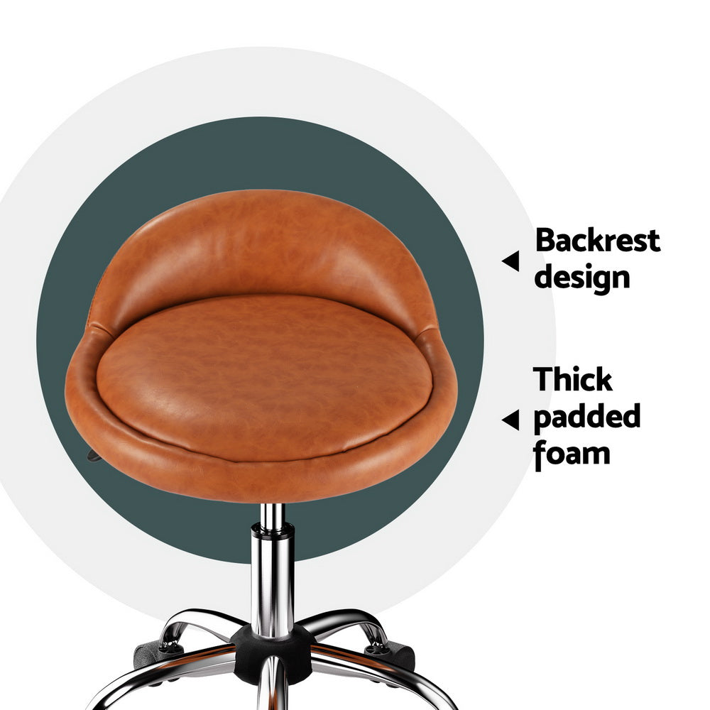 Ottomans & Footstools: Artiss Salon Stool Swivel Chair Backrest Chairs