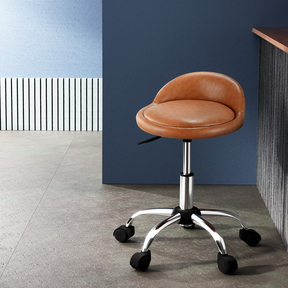 Ottomans & Footstools: Artiss Salon Stool Swivel Chair Backrest Chairs
