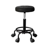Ottomans & Footstools: Artiss Salon Stool Round Swivel Chairs Black
