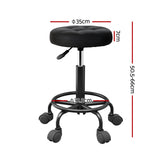 Ottomans & Footstools: Artiss Salon Stool Round Swivel Chairs Black