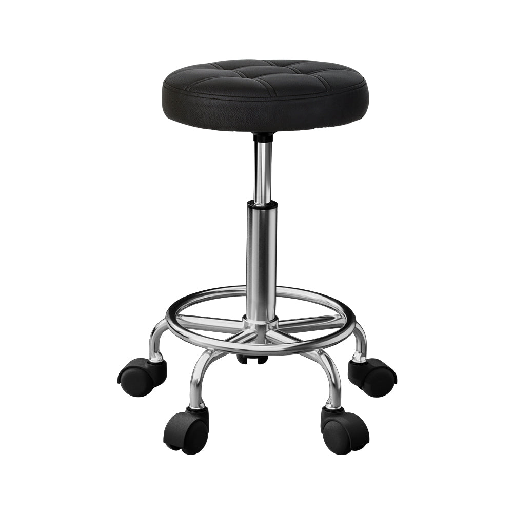 Ottomans & Footstools: Artiss Salon Stool Round Swivel Chairs