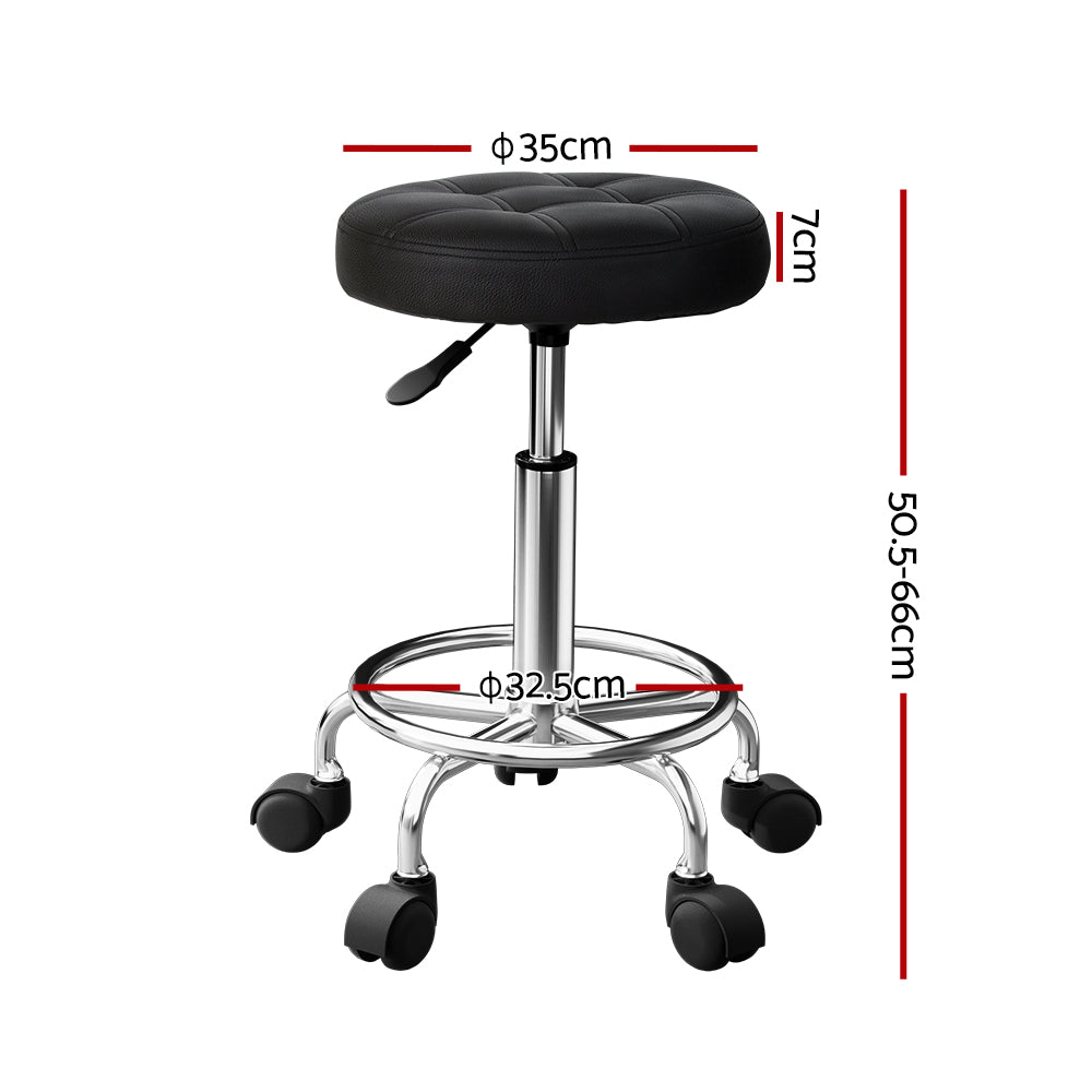 Ottomans & Footstools: Artiss Salon Stool Round Swivel Chairs