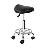 Ottomans & Footstools: Artiss Salon Stool Saddle Swivel Chair Black