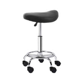 Ottomans & Footstools: Artiss Salon Stool Saddle Swivel Chair Black