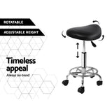 Ottomans & Footstools: Artiss Salon Stool Saddle Swivel Chair Black