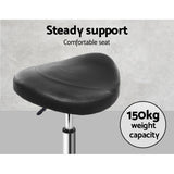 Ottomans & Footstools: Artiss Salon Stool Saddle Swivel Chair Black