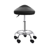 Ottomans & Footstools: Artiss 2x Salon Stool Saddle Swivel Chair Black