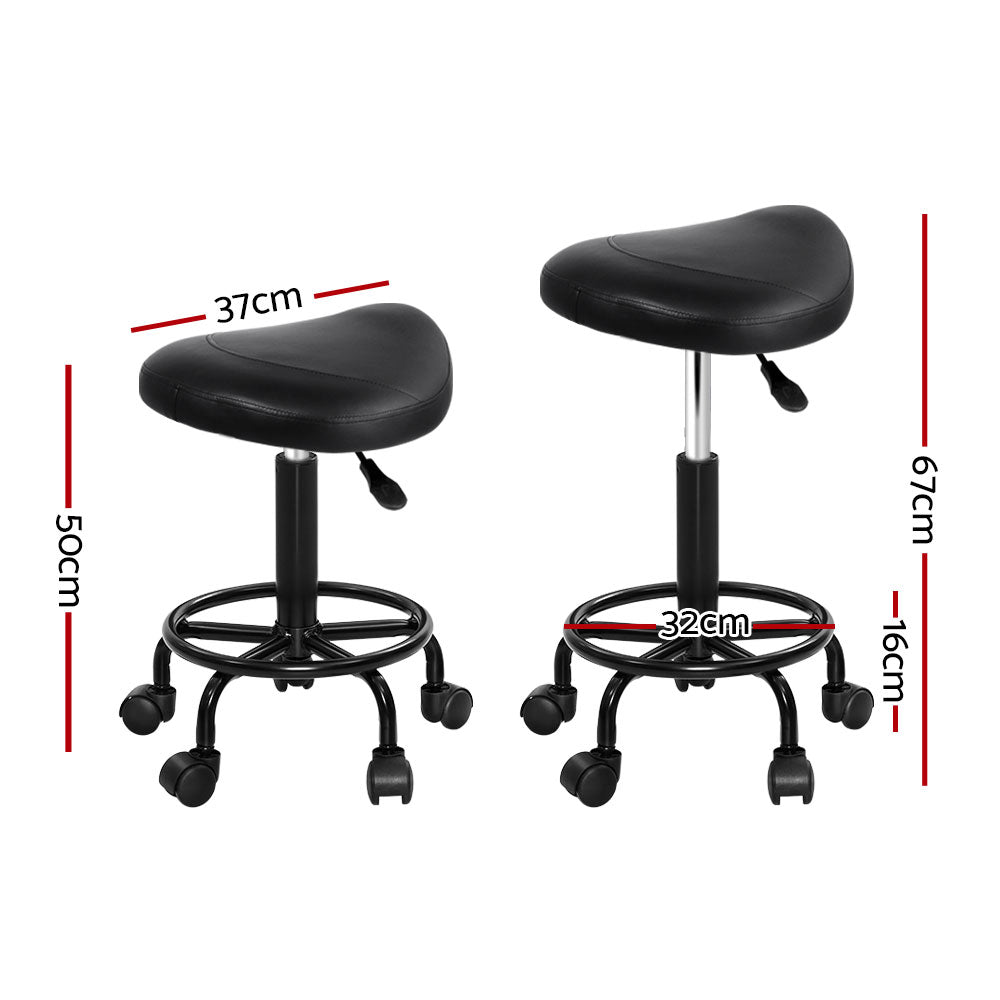 Ottomans & Footstools: Artiss Salon Stool Saddle Swivel Chair