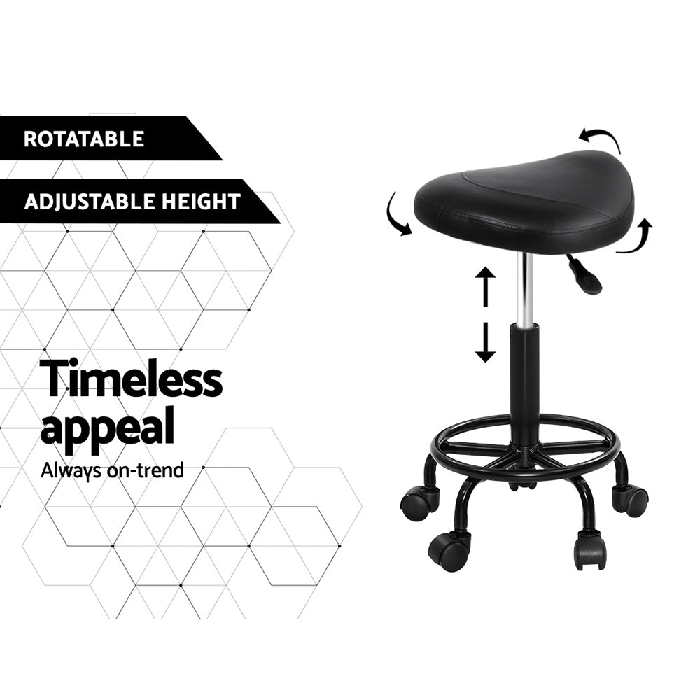 Ottomans & Footstools: Artiss Salon Stool Saddle Swivel Chair