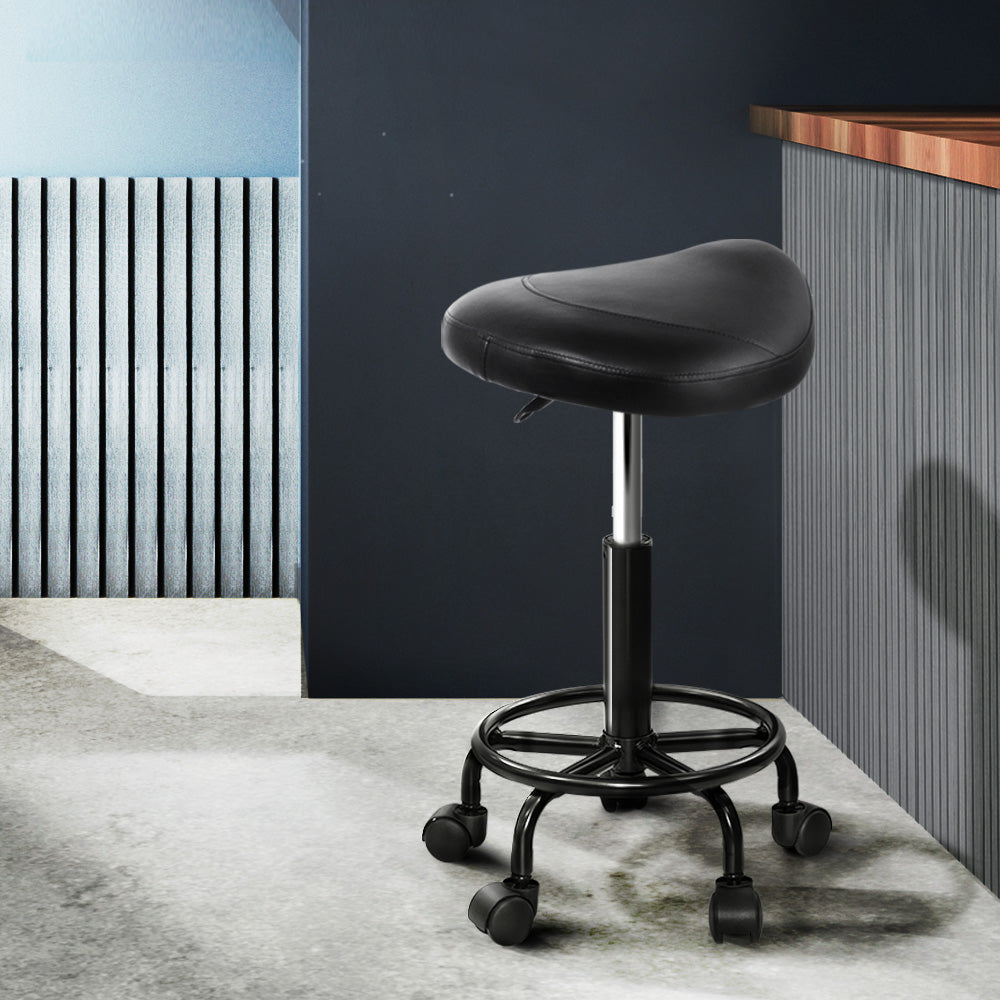 Ottomans & Footstools: Artiss Salon Stool Saddle Swivel Chair