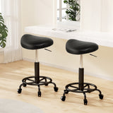 Ottomans & Footstools: Artiss 2x Salon Stool Saddle Swivel Chair