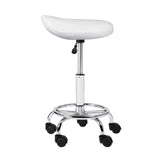 Ottomans & Footstools: Artiss Salon Stool Saddle Swivel Chair White