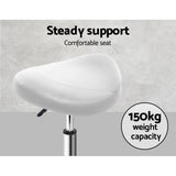 Ottomans & Footstools: Artiss Salon Stool Saddle Swivel Chair White