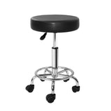 Ottomans & Footstools: Artiss Salon Stool Round Swivel Chair Black