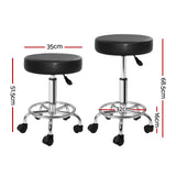 Ottomans & Footstools: Artiss Salon Stool Round Swivel Chair Black