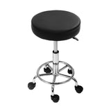 Ottomans & Footstools: Artiss Salon Stool Round Swivel Chair Black