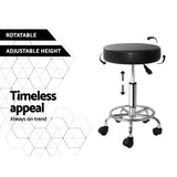 Ottomans & Footstools: Artiss Salon Stool Round Swivel Chair Black