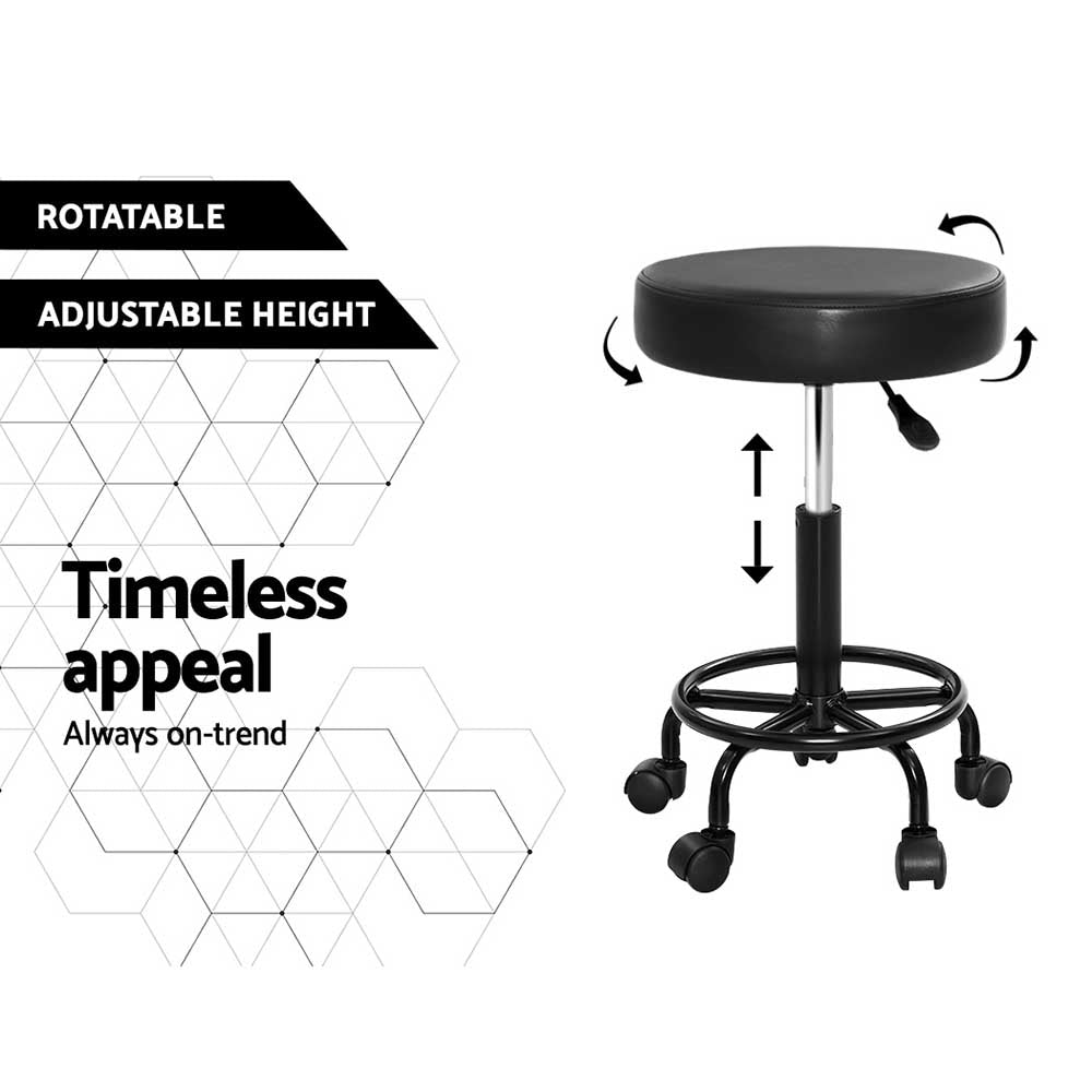 Ottomans & Footstools: Artiss Salon Stool Round Swivel Chair