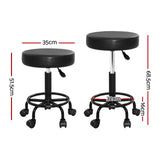 Ottomans & Footstools: Artiss 2x Salon Stool Round Swivel Chair