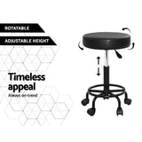 Ottomans & Footstools: Artiss 2x Salon Stool Round Swivel Chair