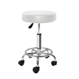 Ottomans & Footstools: Artiss Salon Stool Round Swivel Chair White