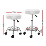 Ottomans & Footstools: Artiss Salon Stool Round Swivel Chair White