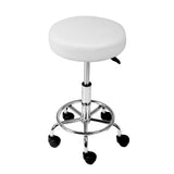 Ottomans & Footstools: Artiss Salon Stool Round Swivel Chair White