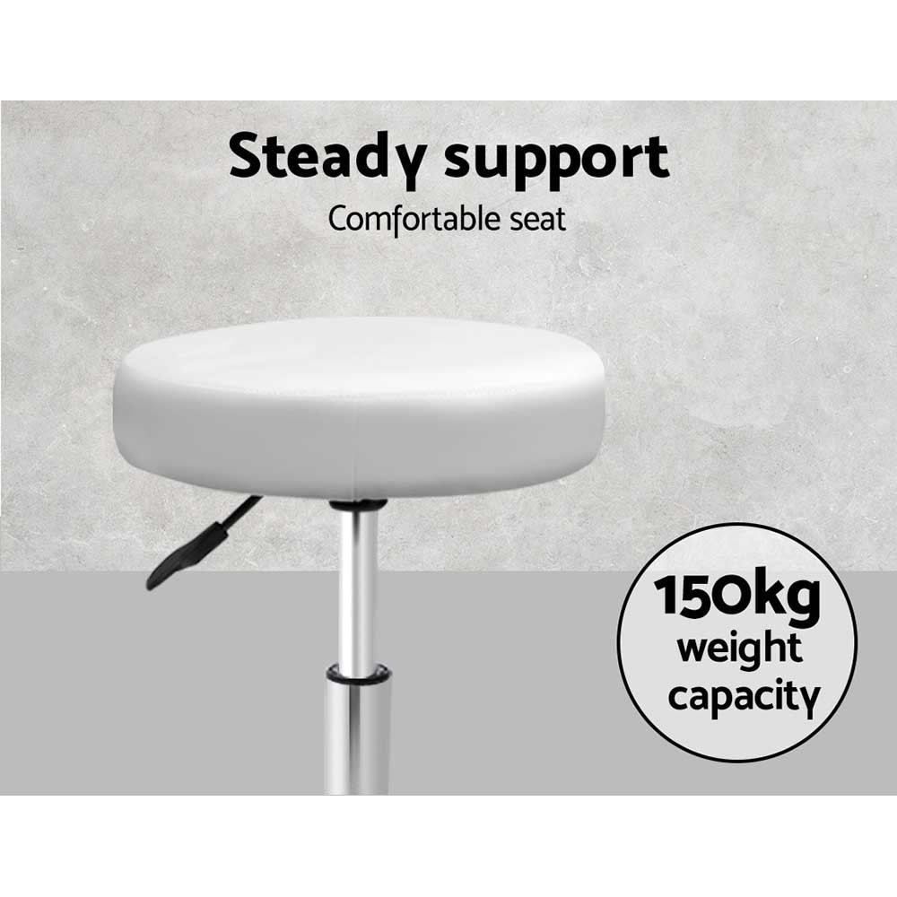 Ottomans & Footstools: Artiss Salon Stool Round Swivel Chair White