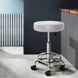 Ottomans & Footstools: Artiss Salon Stool Round Swivel Chair White